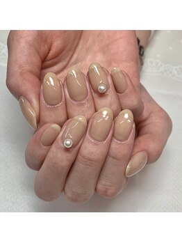 アイリッシュネイル 久屋大通店(Irish Nail)/シアーベージュ×パール