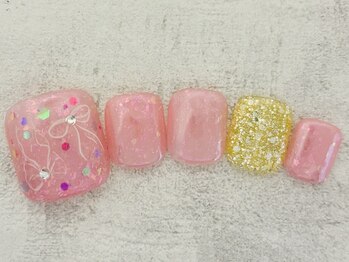 ネイルエイム(Nail eim)/フット★リボン★パウダー★ホロ