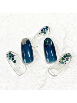 ミュナ(myuna)/キラキラクリアネイビーネイル