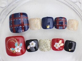 冬　フットネイル　お正月