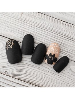 ラ カゼッタ(La casetta)/マットハロウィンこうもりネイル