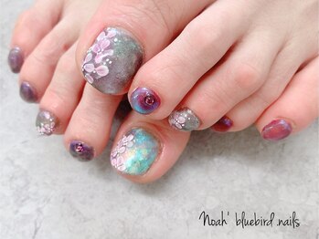 ノアブルーバードネイルズ(Noah' bluebird .nails)/foot紫陽花
