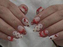 クリーム(cream)/赤/チェック/リボン/クリスマス