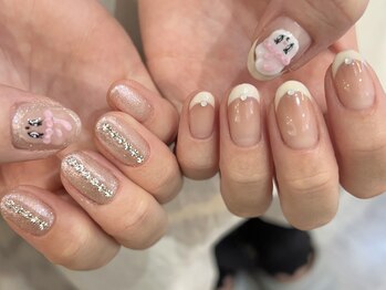エムワイユーネイル(myu.nail)/ガーリーアシメ.*・。