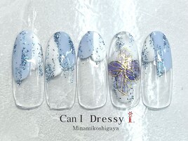 紫陽花風ネイル