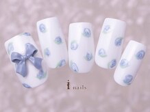 アイネイルズ 町田店(I nails)/バラリボンホワイト9480円