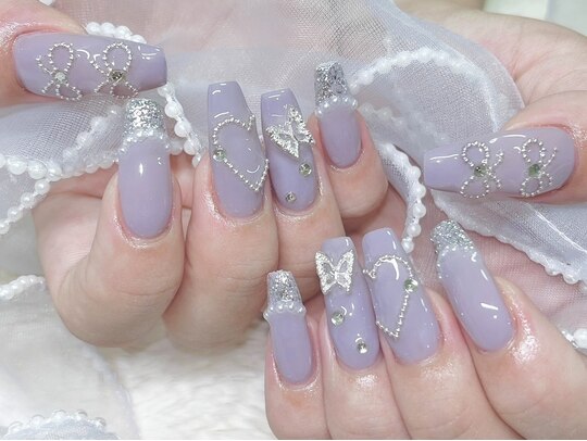 2025年冬】ブルー ハートのネイルデザイン集｜人気順｜ホットペッパー  