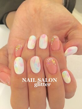 ネイルサロン グリッター(NAIL SALON glitter)/カラフルワンカラーネイル
