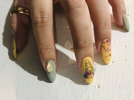 押し花アートキリン