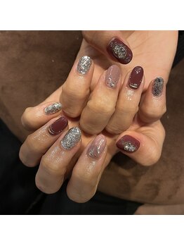 マハロ アンド フェスタ 長野店(mahalo&Festa)/キラキラ☆ストーンネイル