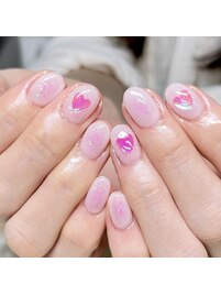 ハートちゅるんネイル