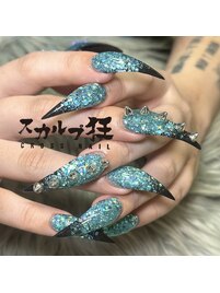キラキラ鷲爪スカルプ
