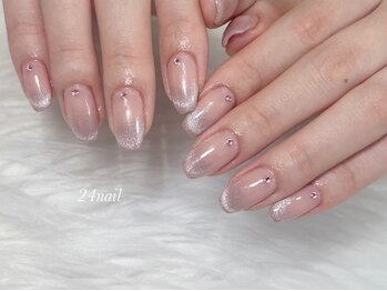 ニーヨンネイル(24nail)の写真/≪韓国トレンド特化!最旬デザインご提案◎≫ワンカラ-からガラスフレンチ/オ-ロラ/氷ネイルまで幅広く対応!