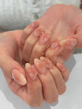 ネイルアトリエ ソエル(nail atelier Soel)の写真/【流行りの~Kawaii追求サロン~】韓国風・ワンホン「ちゅるんネイル」思わず見惚れる美爪に!! ☆彡