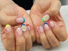 ネイルサロン ドゥ(Nail Salon Doux)/【ほり】カラフルフレンチネイル