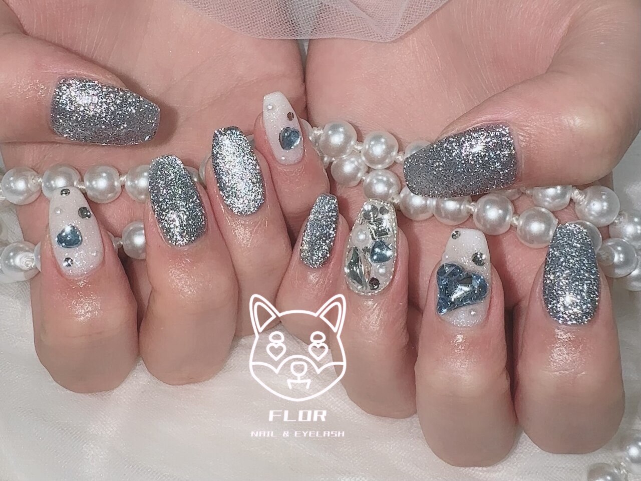 シルバーマグネットネイル 01 クリアハート 韓国 ラメ 冬 秋 ワンホンネイル シルバーマグネットネイル 01 クリアハート 韓国 ラメ 冬 秋 ワンホン