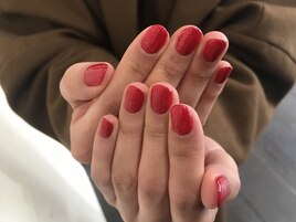 赤ラメワンカラー