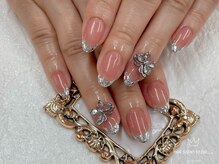 ネイルサロン トゥービー 御徒町上野(To Be)/キラキラ☆ガラスフレンチ5980円