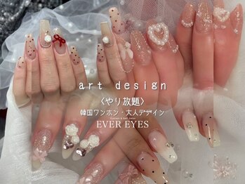 まつげエクステ専門店 エバーアイズ あべの店(EVER EYES)の写真/定額ネイルハンドオフ込4500円～フット5000円～時間内やり放題コースは8000円～日常～華やかARTまで充実！