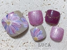 ネイルアトリエルカ(nail atelier LUCA)/W-390 フラワーネイルで秋ネイル