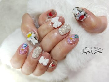 シュガーネイル(sugar nail)/干支うさぎネイル