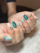 クルール(Couleur)/奥行きキラキラ大理石ネイル♪