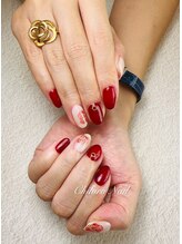 チヒロネイル/ミラーラインフラワーネイル