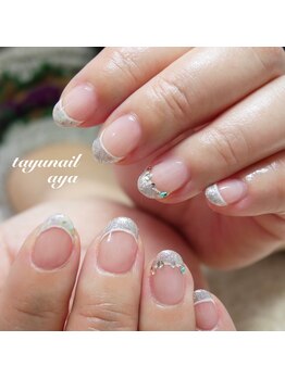 たゆ ネイル(たゆnail)/シルバーフレンチネイル