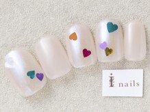 アイネイルズ 三宮店(I nails)/ヌーディーハートホロ￥6000