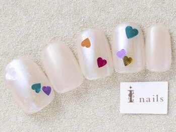 アイネイルズ 三宮店(I nails)/ヌーディーハートホロ¥6000