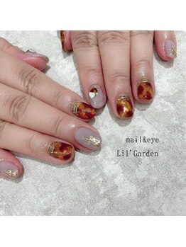 リルガーデン 新宿南口(Lil' Garden)/べっ甲ネイル×ミラーアート