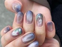 ネイル アトリエ コモード(nail atelier Comodo)/マグネットネイル [夜空の花]