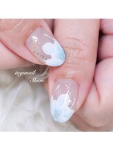 たゆ ネイル(たゆnail)/パラジェル手書きフラワーネイル