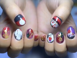 新宿痛ネイル 花札ネイル