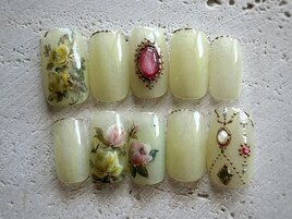 薔薇 絵画ネイル