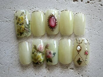 アトリエ フィオリトゥーラ(atelier FIORITURA)/薔薇 絵画ネイル