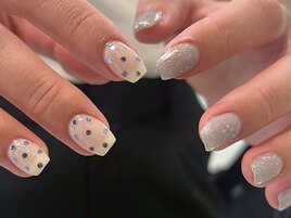 ブルー ドット フラッシュ ラメ