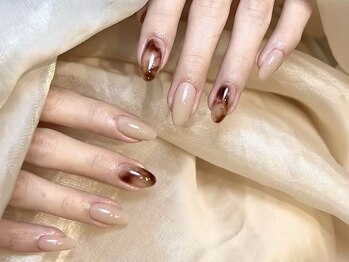 チエ 名古屋栄店(Chie)の写真/【大人上品×トレンド】パーツ豊富♪うる艶マグネットや最旬ワンホンネイルで理想の愛され爪先を叶える★