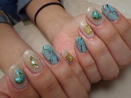 【OrderNail】turquoise＆サンド