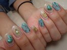 【OrderNail】turquoise＆サンド