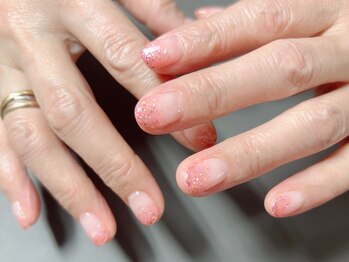 春ネイルもラメグラデ♪