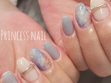 プリンセスネイル(Princess nail)/ブルーニュアンスネイル