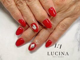 c-402 赤ワンカラーネイル