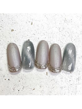 ネイルアンドまつげ リュフェール 五反田(Nail Lufaire)/グレーネイル