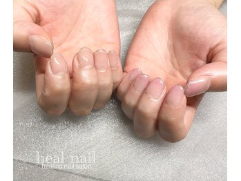 ヒールネイル(heal nail)/アシメ グラデーション×ライン