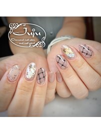 手書き　ボッテガ風ネイル