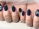 ワンカラー×リボンネイル