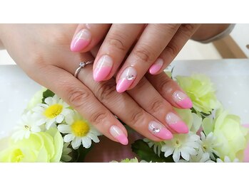 プルミエ ネイル(Premier Nail)/パールピンク斜めフレンチネイル