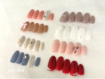 パシャ(Pasha)の写真/シンプルなのに上品で大人可愛いデザインをご提案♪爪の形や色味も綺麗に整えてくれるから、モチの良さ◎