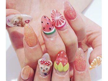 ネイルサロン ネイルズゴーゴー 渋谷店(NAILSGOGO)/スイカ いちご オレンジ 渋谷